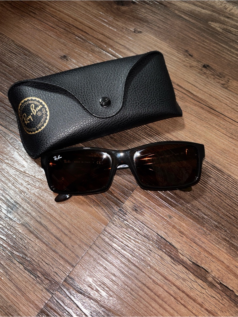 Ray-Ban SHINY TORT B15 SLEEK ACTIVE LIFESTYLE SUNGLASSES w/CASE